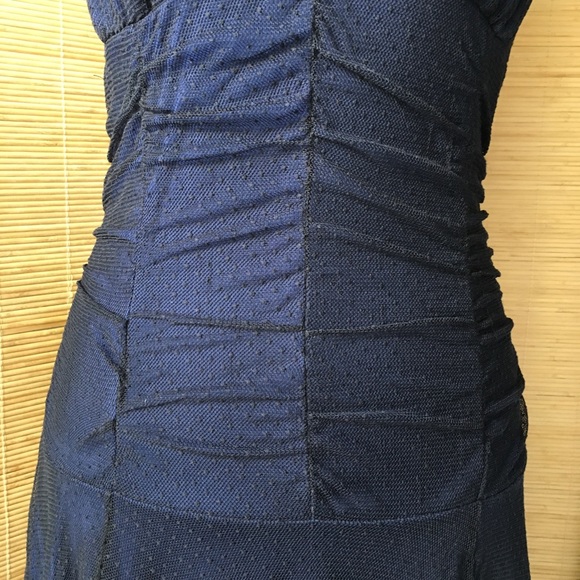 Black Tulle Navy Halter Dress - Picture 5 of 8